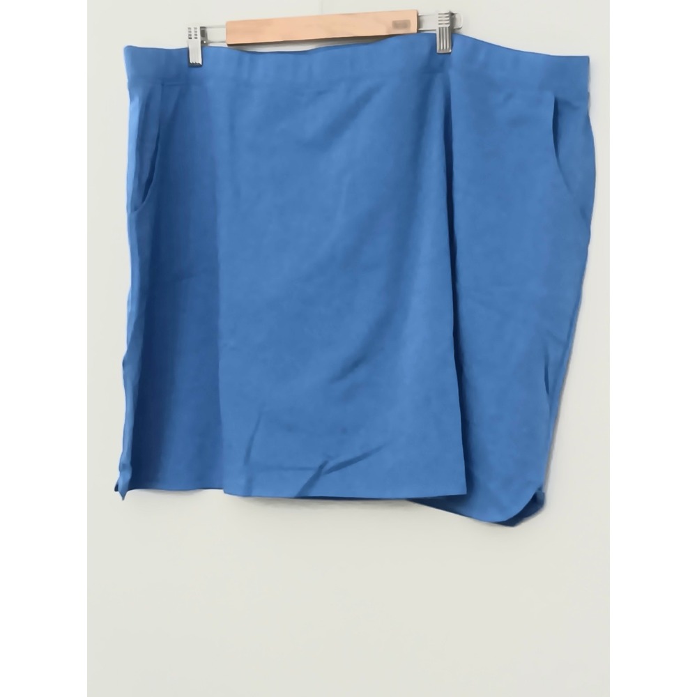 Denim &‎ Co. Active Skort Size 3XP French Terry Petite Pull-On Pockets Blue NEW